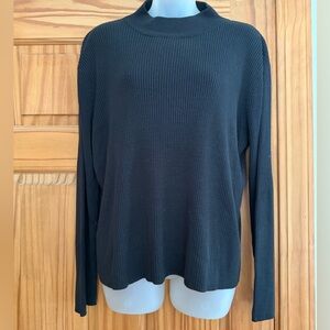 Requirements Black Long Sleeve Ribbed Top
